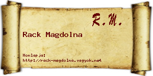 Rack Magdolna névjegykártya